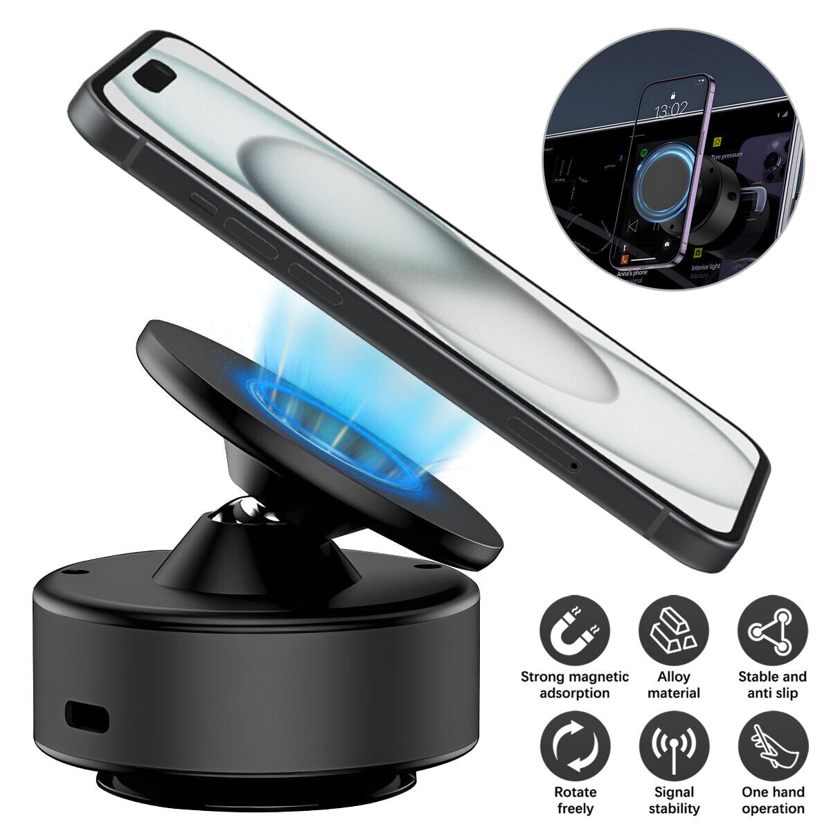 360° Rotation Electric Magnetic Phone Holder